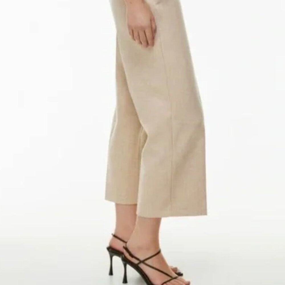 Babaton Cropped Wide-Leg Ankle Pants in Beige